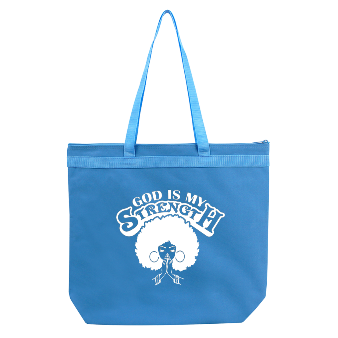 God Is My Strength Large Tote