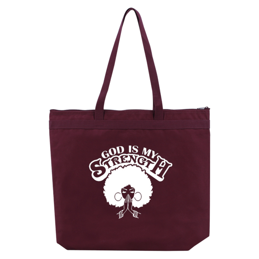 God Is My Strength Large Tote