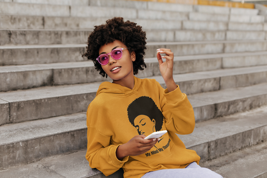 Afro Head Pullover Hoodie (Black)