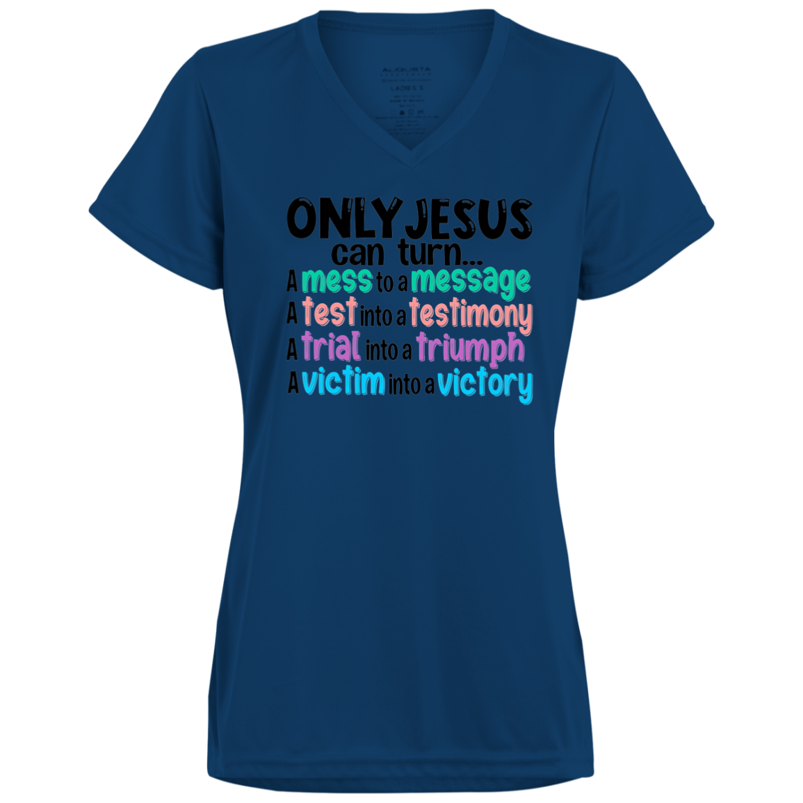 ONLY JESUS Moisture-Wicking V-Neck Tee GC