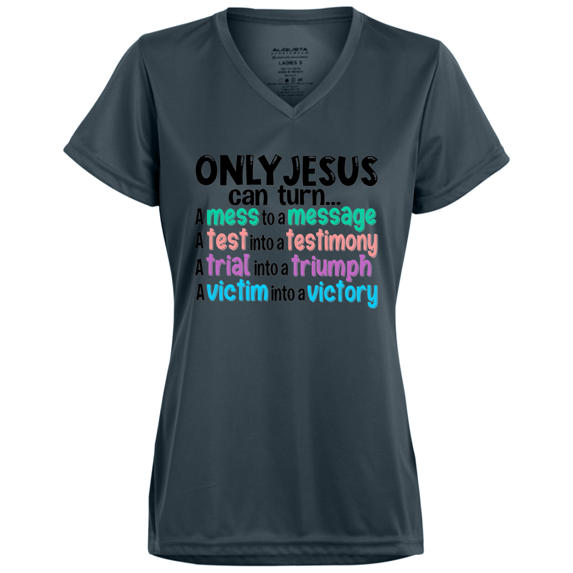ONLY JESUS Moisture-Wicking V-Neck Tee GC