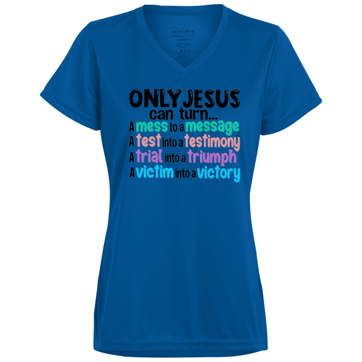 ONLY JESUS Moisture-Wicking V-Neck Tee GC
