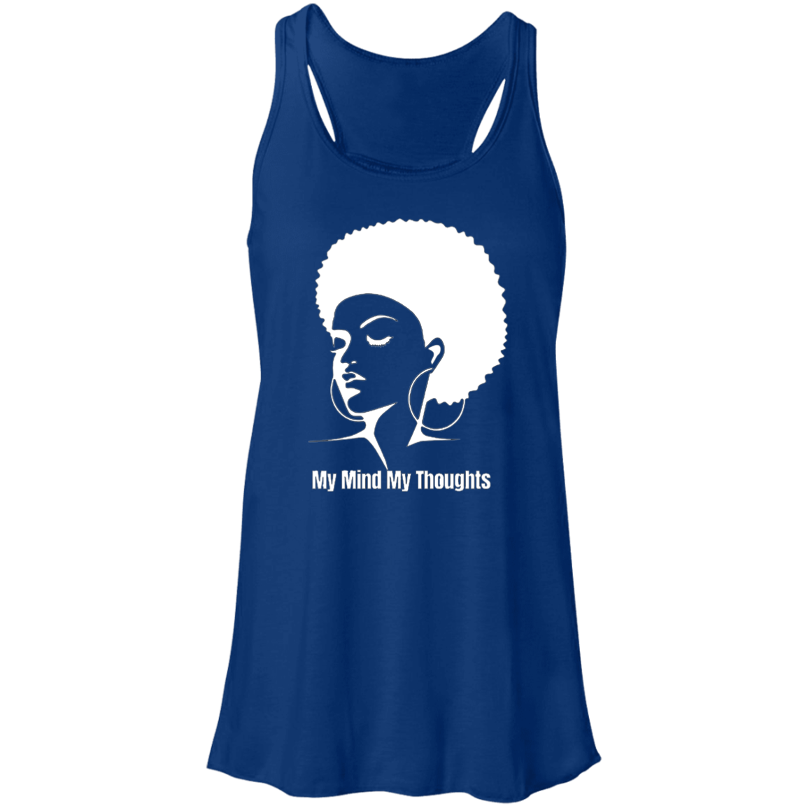 Afro Head Flowy Racerback Tank