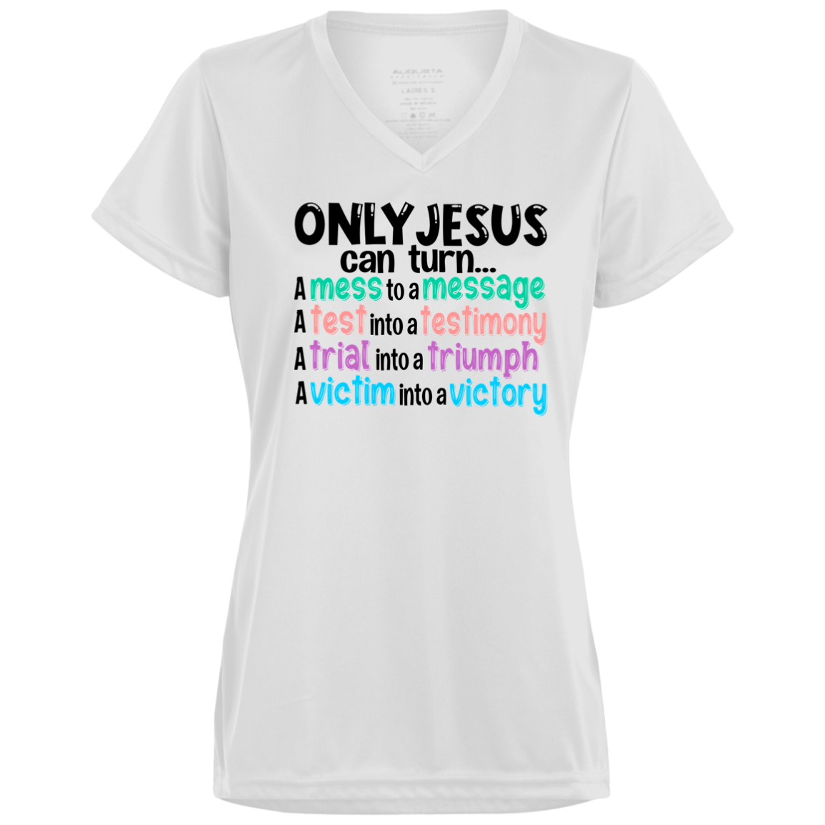 ONLY JESUS Moisture-Wicking V-Neck Tee GC