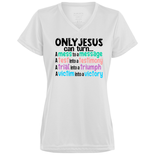 ONLY JESUS Moisture-Wicking V-Neck Tee GC