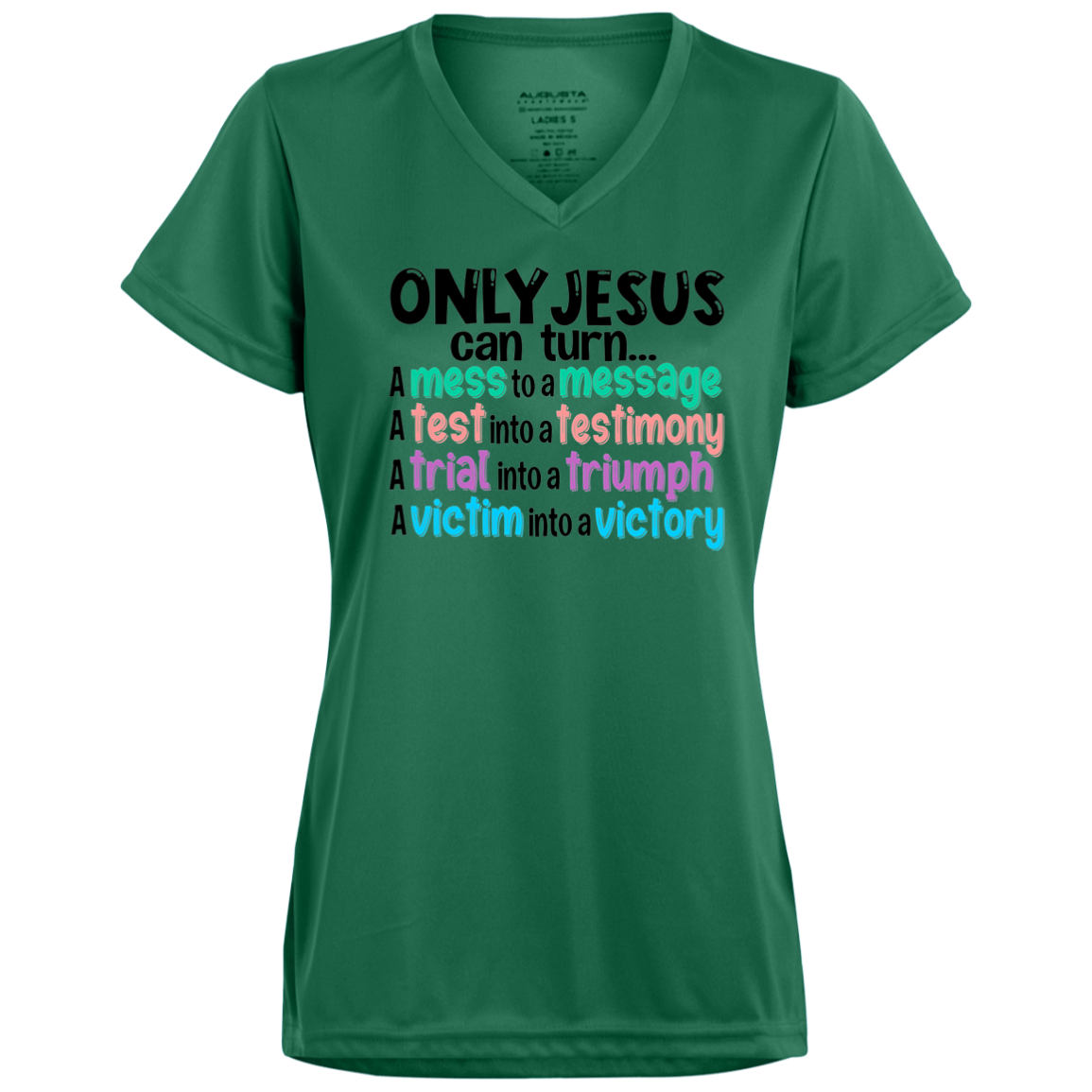 ONLY JESUS Moisture-Wicking V-Neck Tee GC