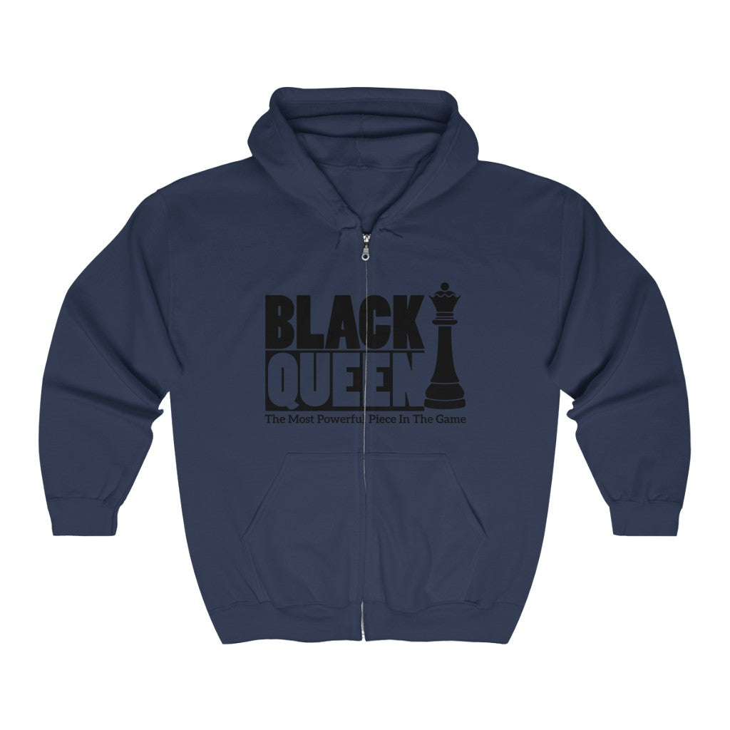 Black Queen Full Zip Hooded Sweatshirt