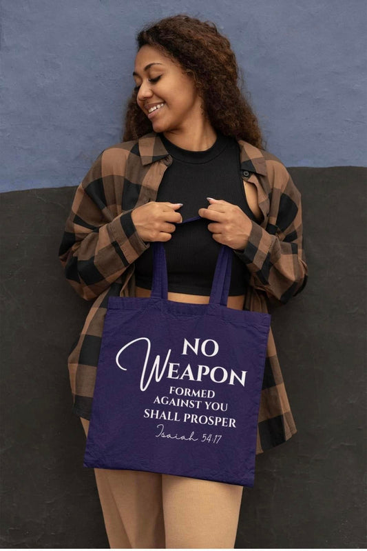 No Weapon form Against You Shall Prosper Large Tote