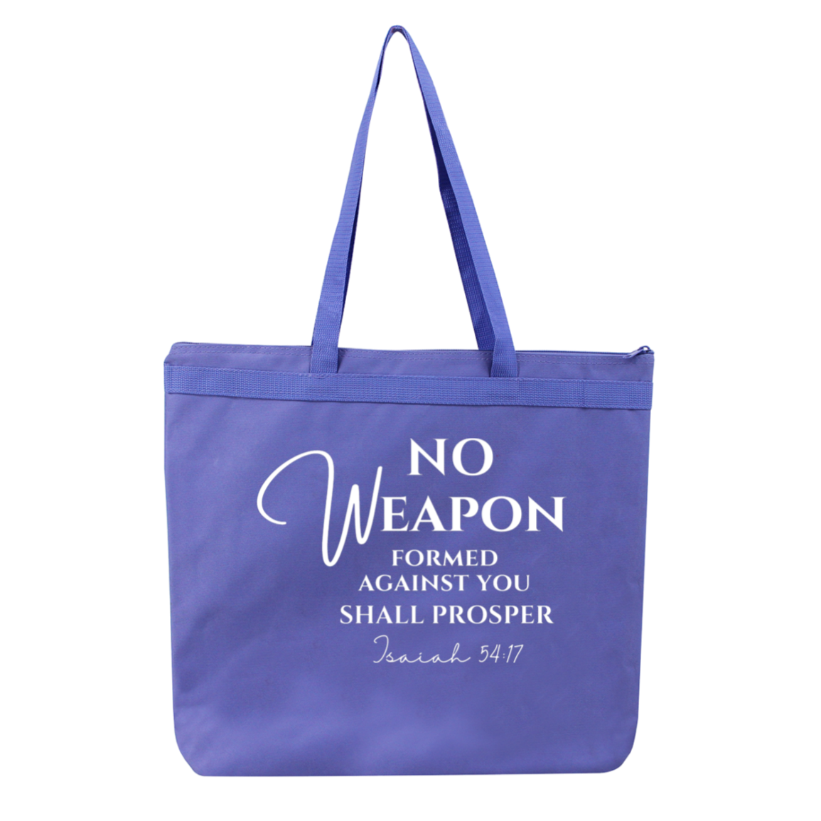 No Weapon form Against You Shall Prosper Large Tote