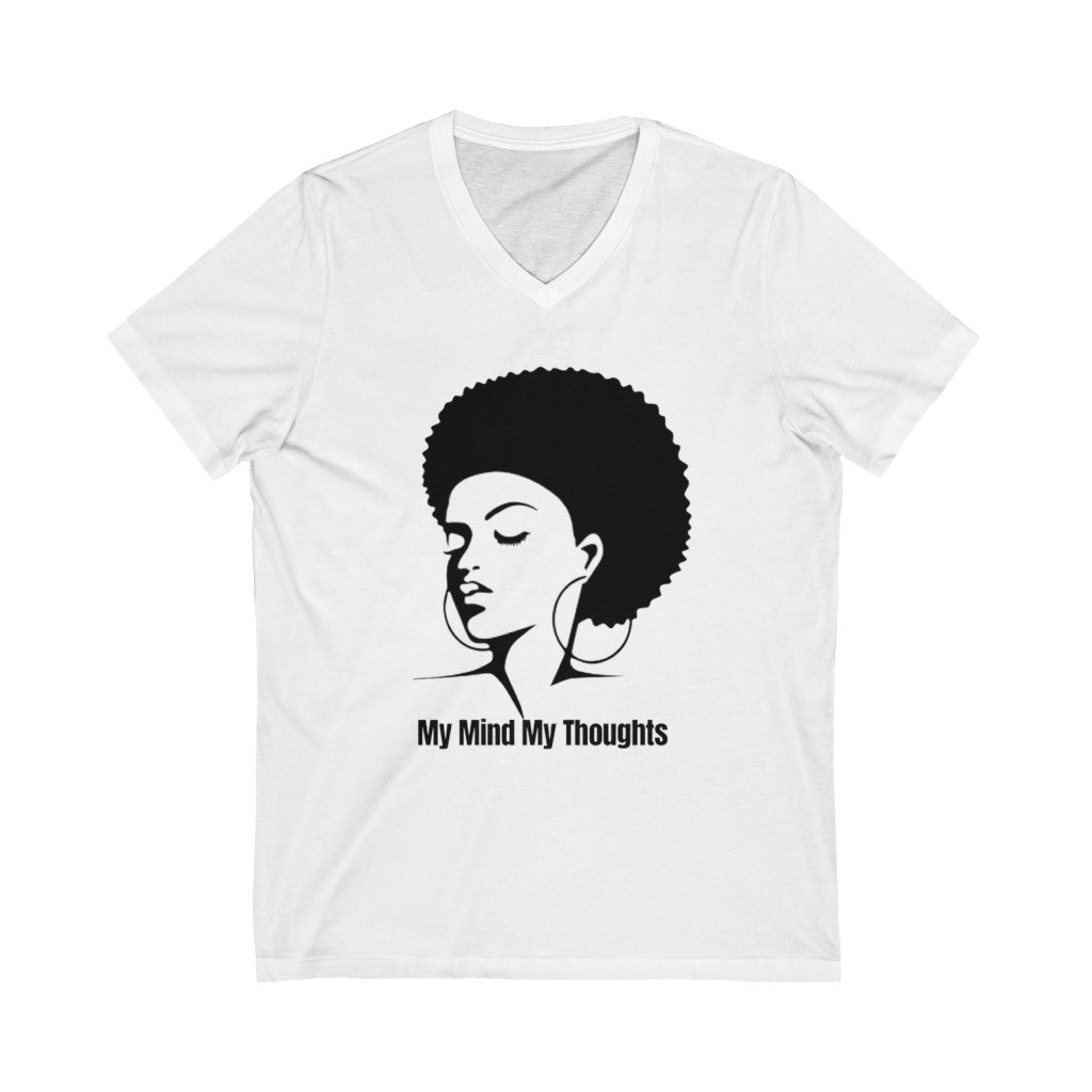 Afro Head Jersey Short Sleeve V-Neck T Shirt