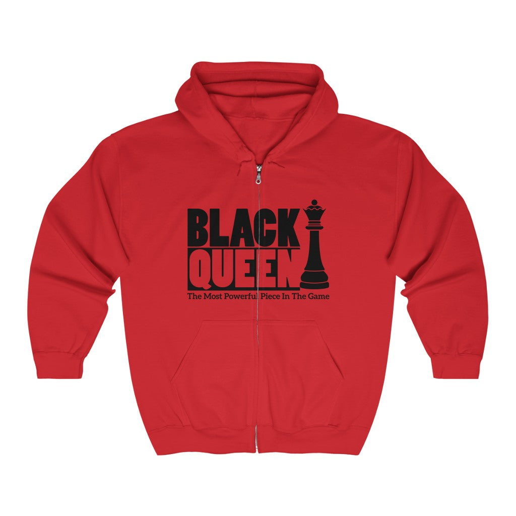 Black Queen Full Zip Hooded Sweatshirt