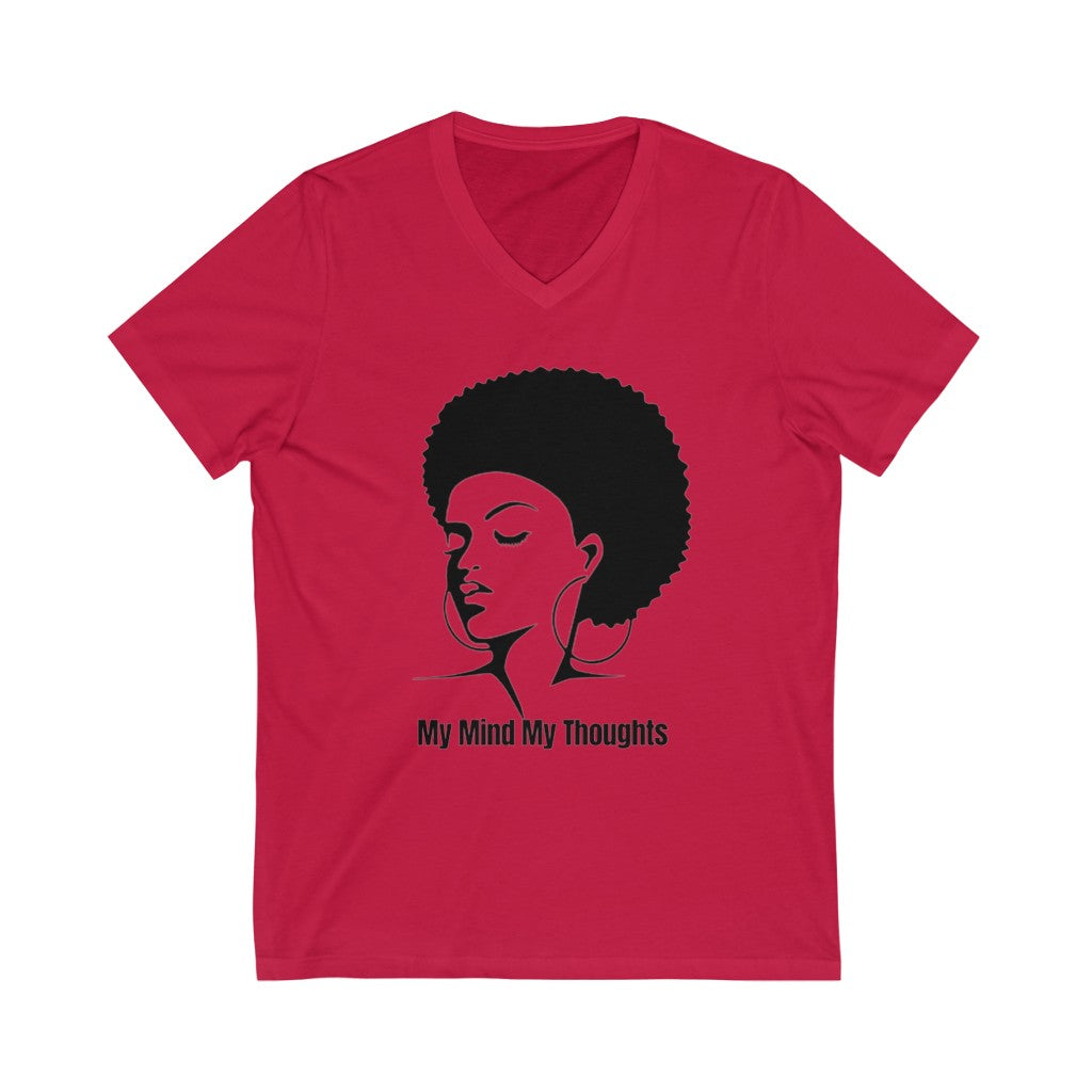 Afro Head Jersey Short Sleeve V-Neck T Shirt