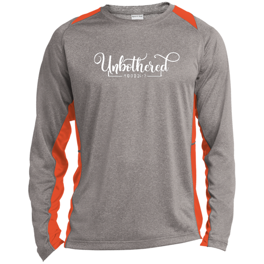 Unbothered Long Sleeve Heather Colorblock Performance Tee