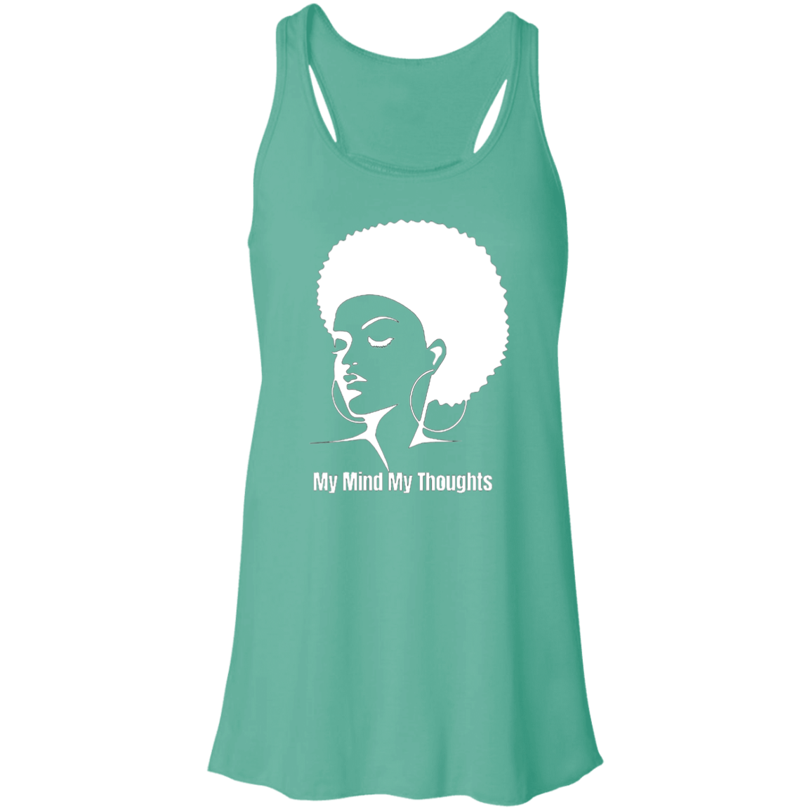 Afro Head Flowy Racerback Tank