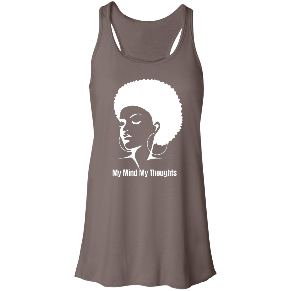 Afro Head Flowy Racerback Tank