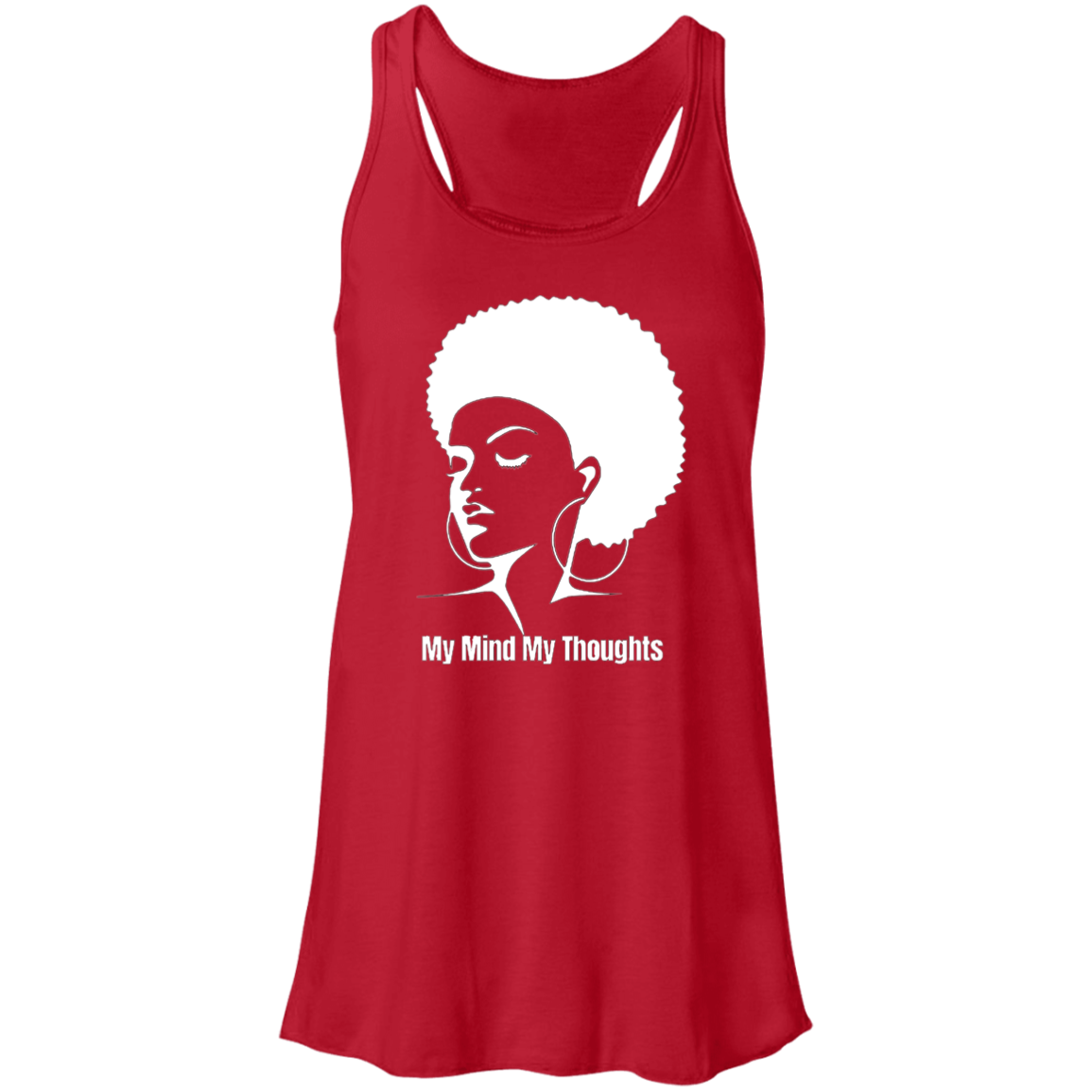 Afro Head Flowy Racerback Tank