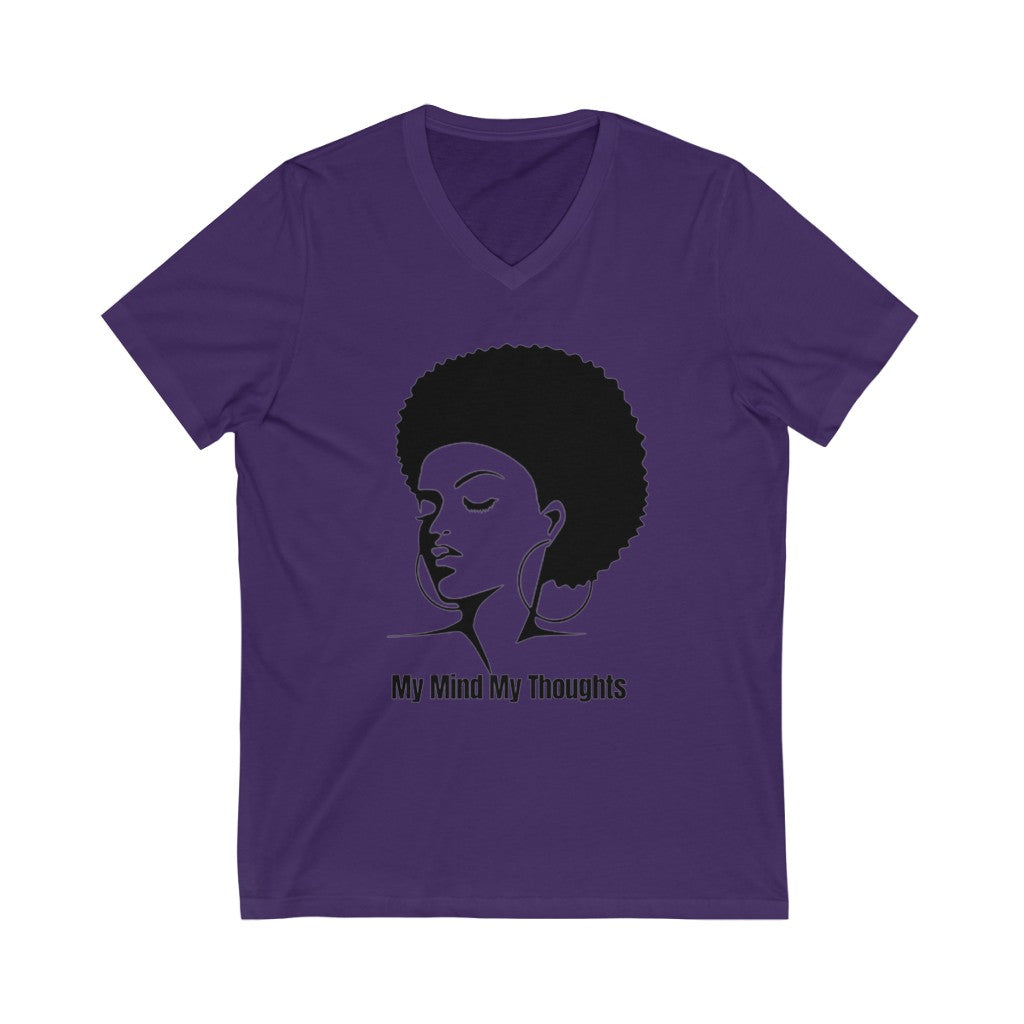 Afro Head Jersey Short Sleeve V-Neck T Shirt